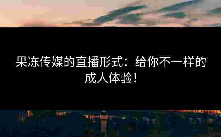 果冻传媒的直播形式：给你不一样的成人体验！